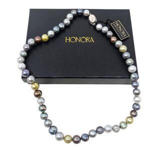 Honora Collection Multicolor Cultured Pearl Necklace Clasp NWT Gift Boxed 18"